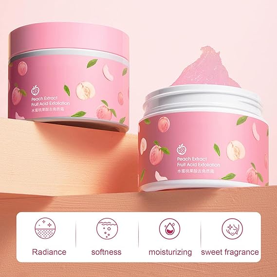 Peach Extract Exfoliating Face Gel – Gentle Fruit Acid Scrub for Bright, Smooth & Radiant Skin