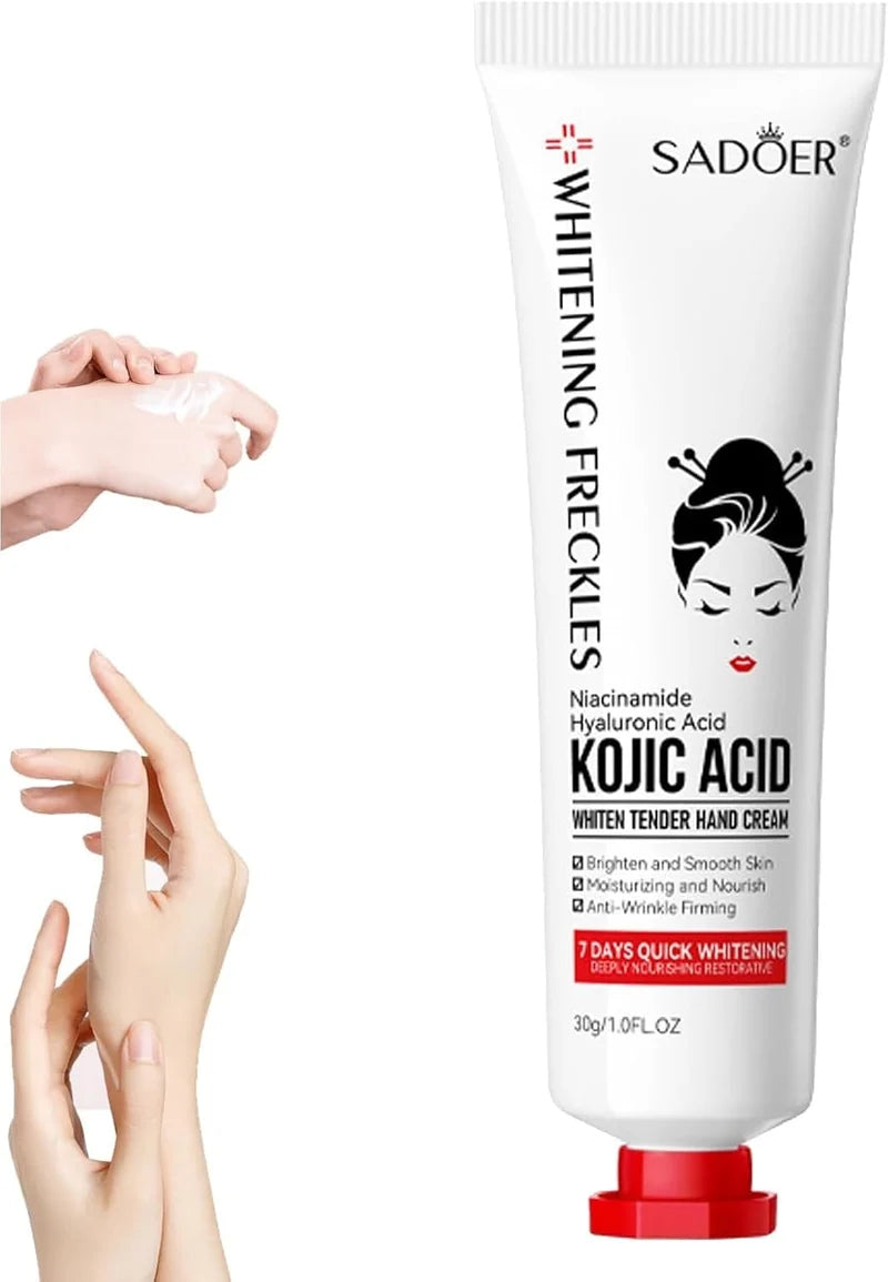 SADOER Kojic Acid Hand Cream for Dry Skin – Deep Moisturizing Hand Repair Cream for Soft, Smooth & Hydrated Hands