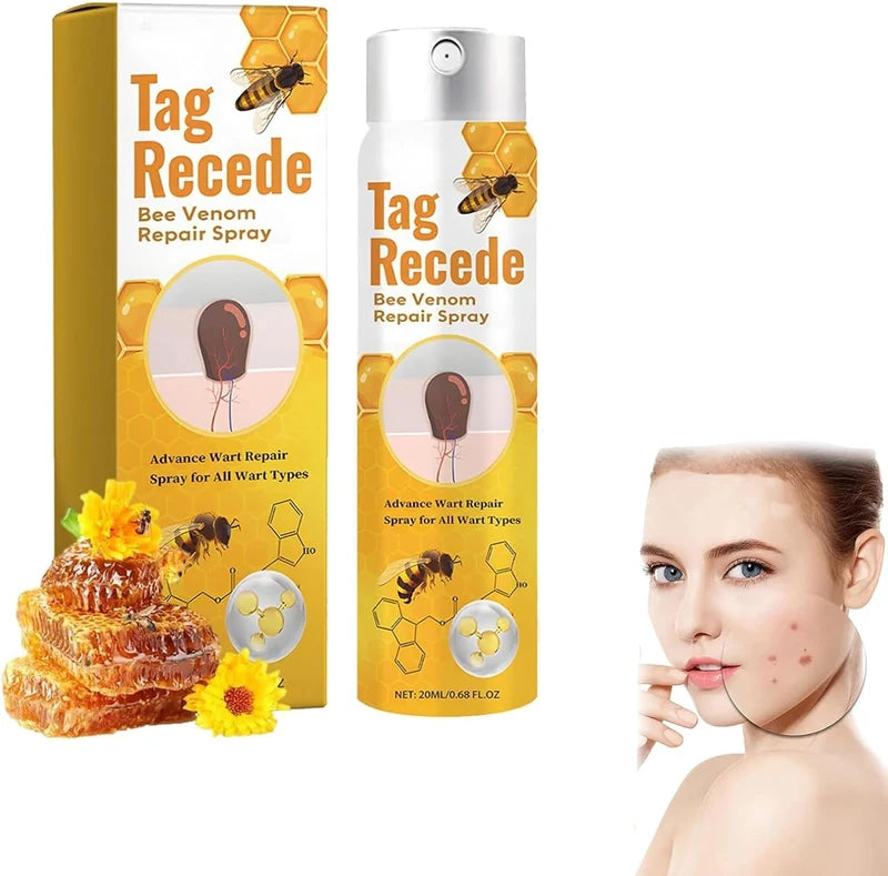 Tag Recede Bee Venom Repair Spray – Skin Tag & Wart Removal Treatment with Bee Venom, Botanical Extracts & Skin Repair Formula